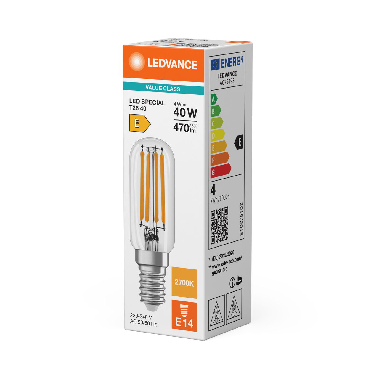 LED SPECIAL T26 P 4W 827 Clear E14 – Image 2 of 6