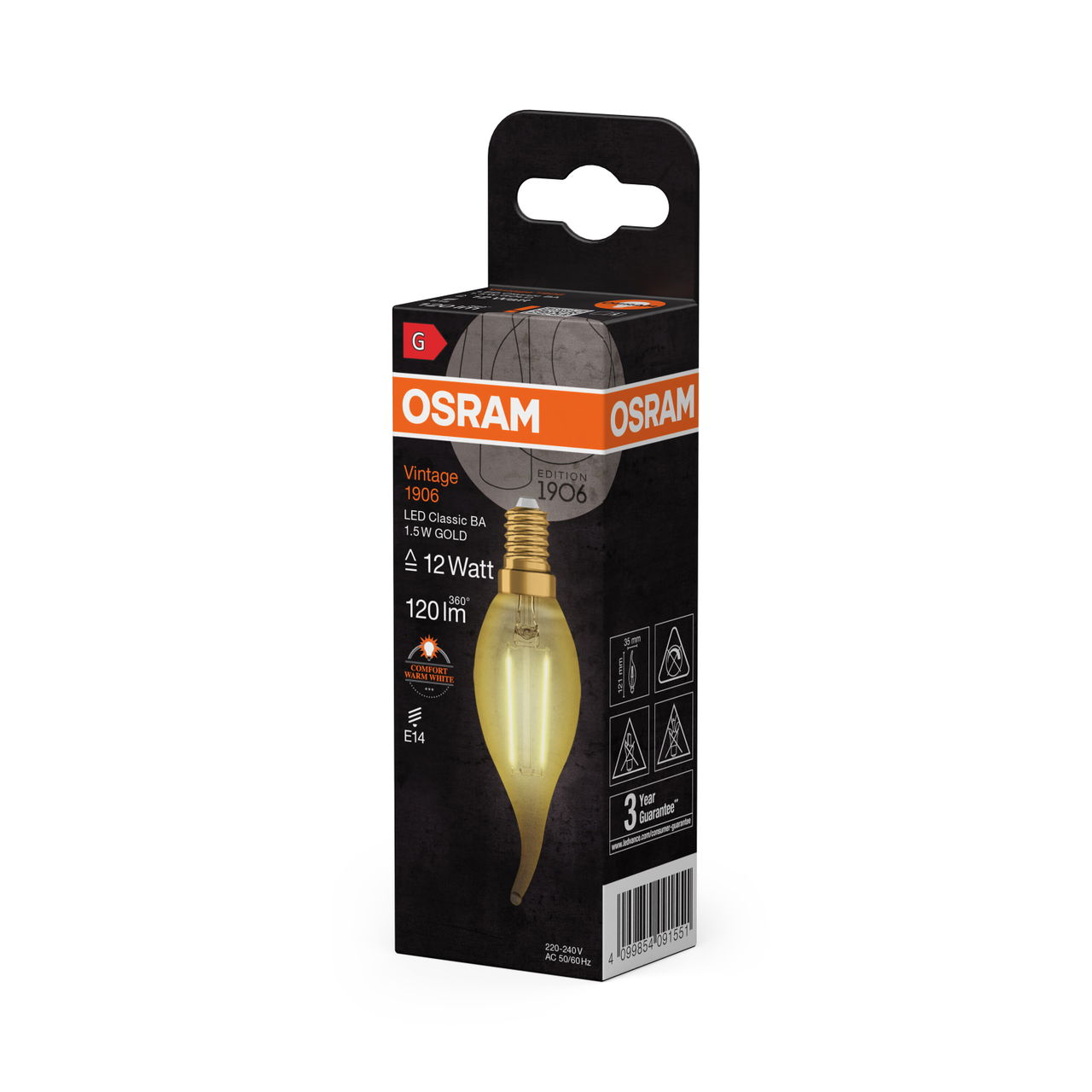 Vintage 1906® LED CLASSIC B 1.5W 824 Gold E14 – Image 2 of 5