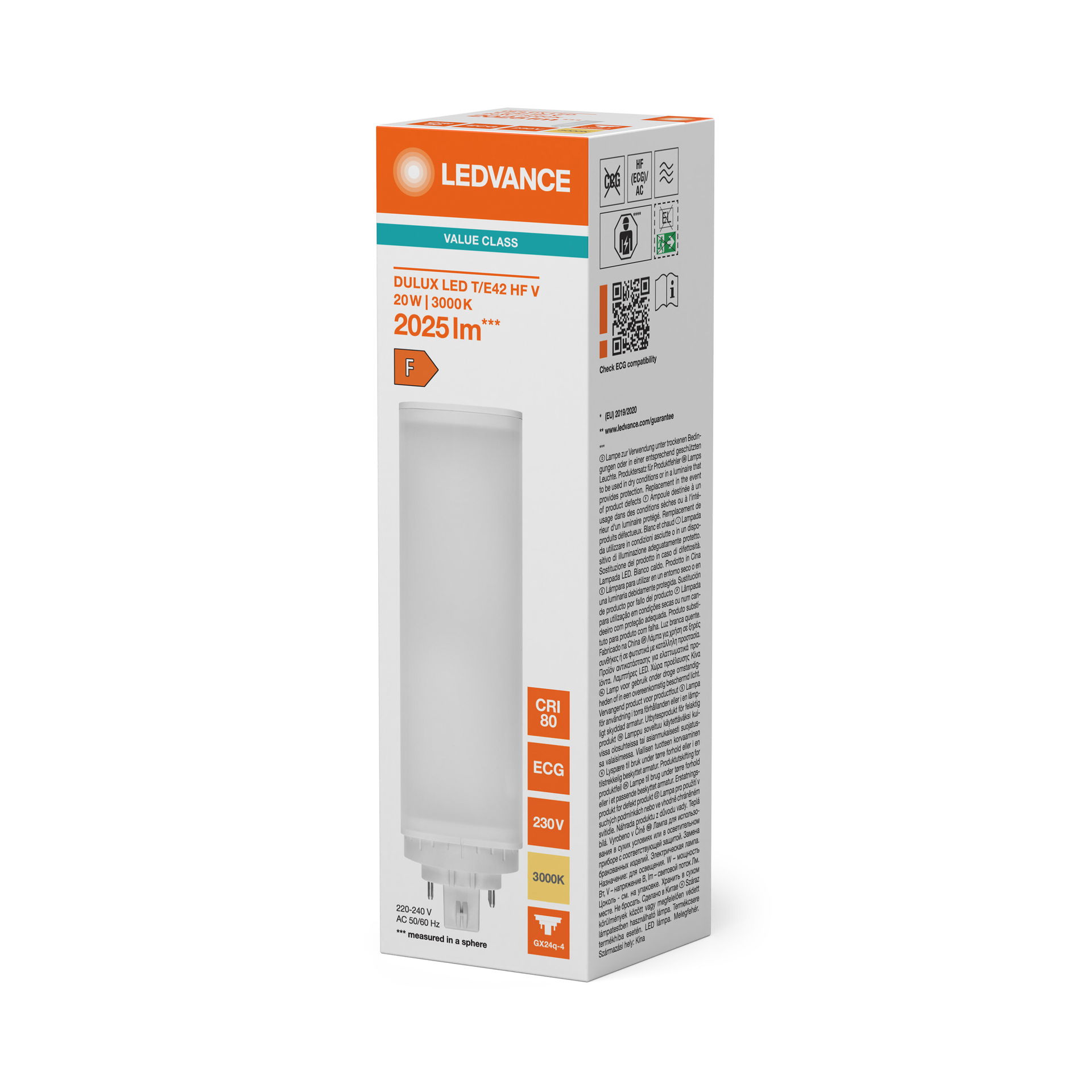DULUX LED T/E HF &amp  AC MAINS VALUE 20W 830 GX24Q-4 – Image 2 of 8
