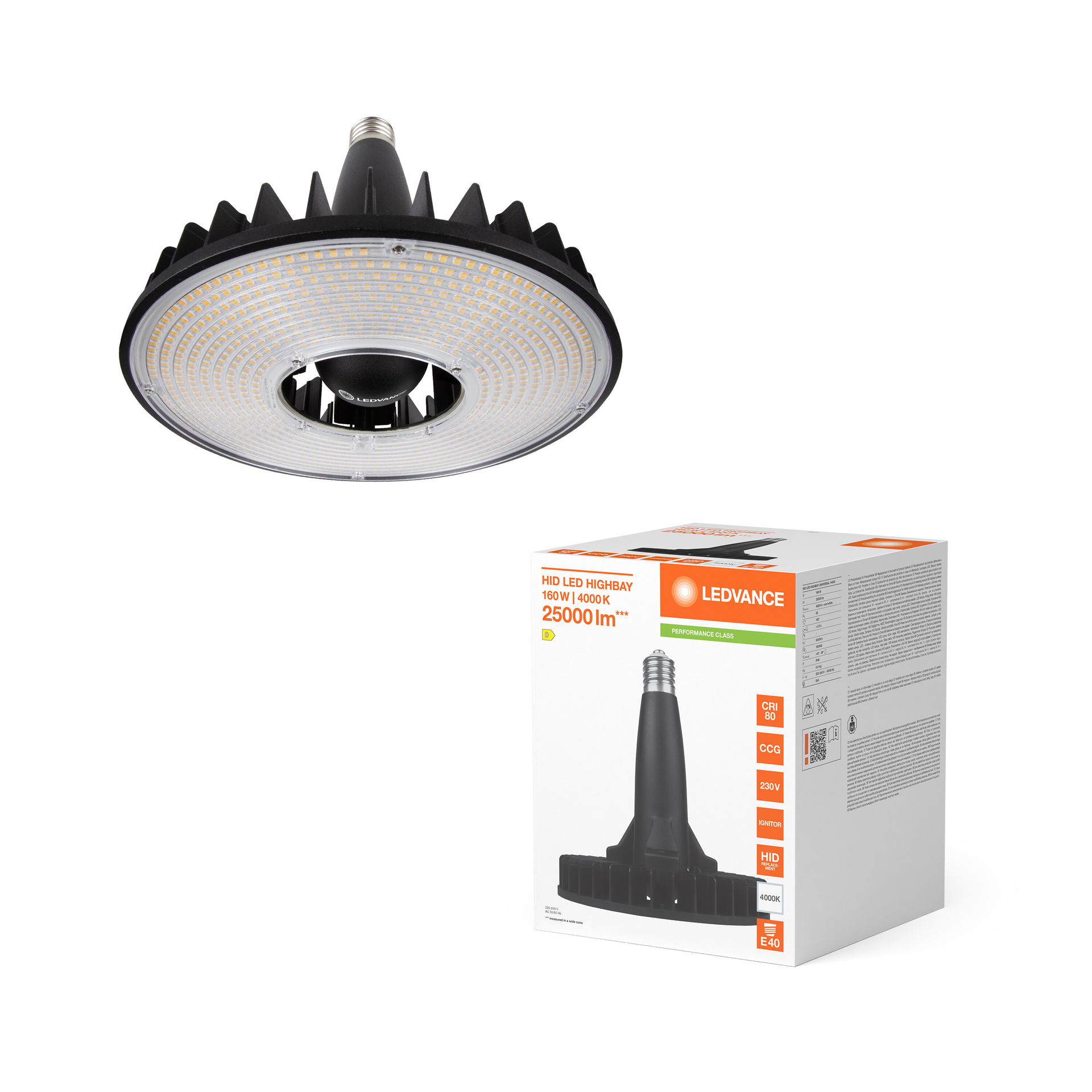 HID LED HIGHBAY UNIVERSAL PERFORMANCE 25000 LM 160W 840 E40 – Image 3 of 7