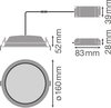DOWNLIGHT ALU DALI 150 14 W 4000 K IP44/IP20 WT