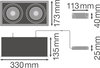 SPOT MULTI 2x30W 3000K FL WT/BK