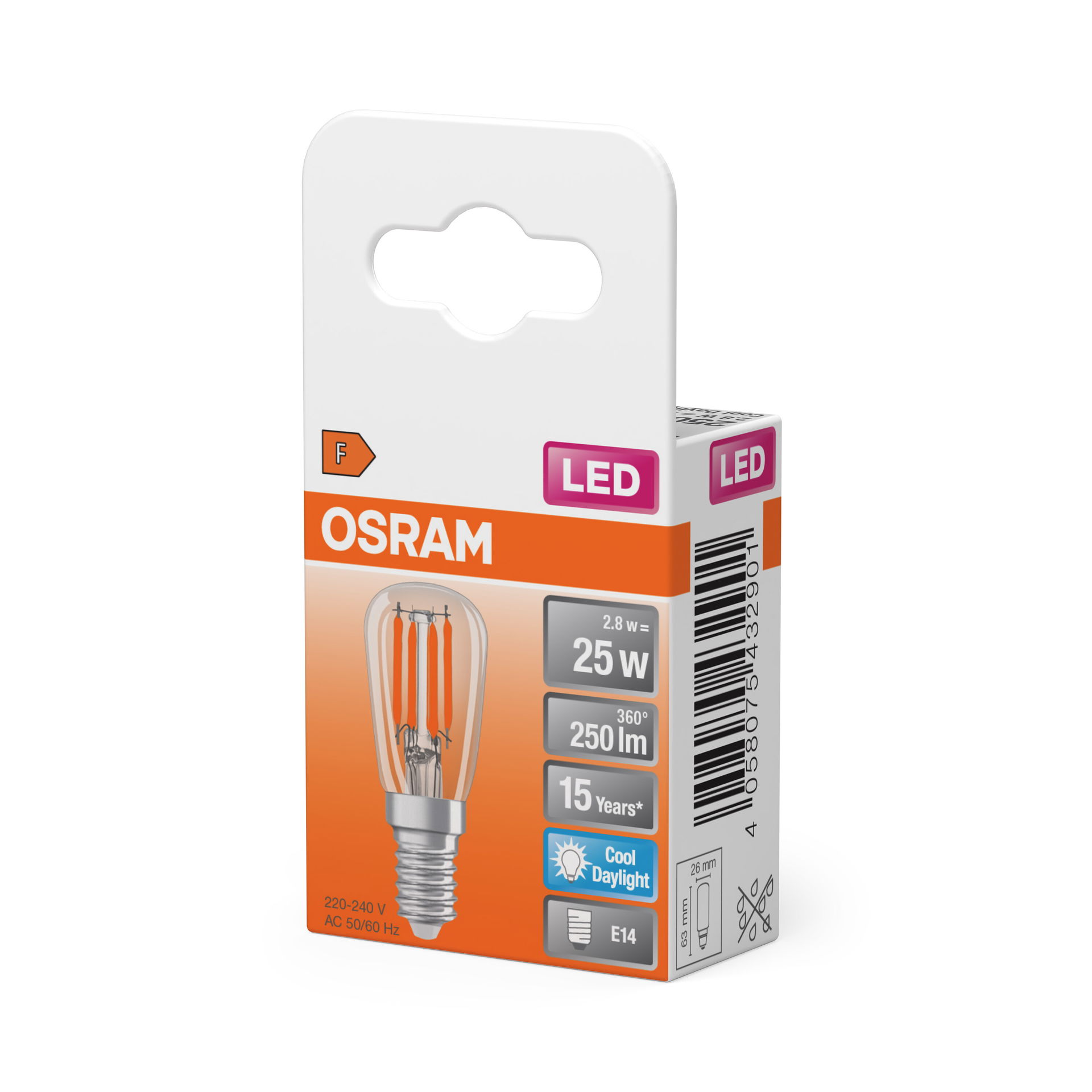 LED SPECIAL T26 2.8W 865 Clear E14 – Image 2 of 8