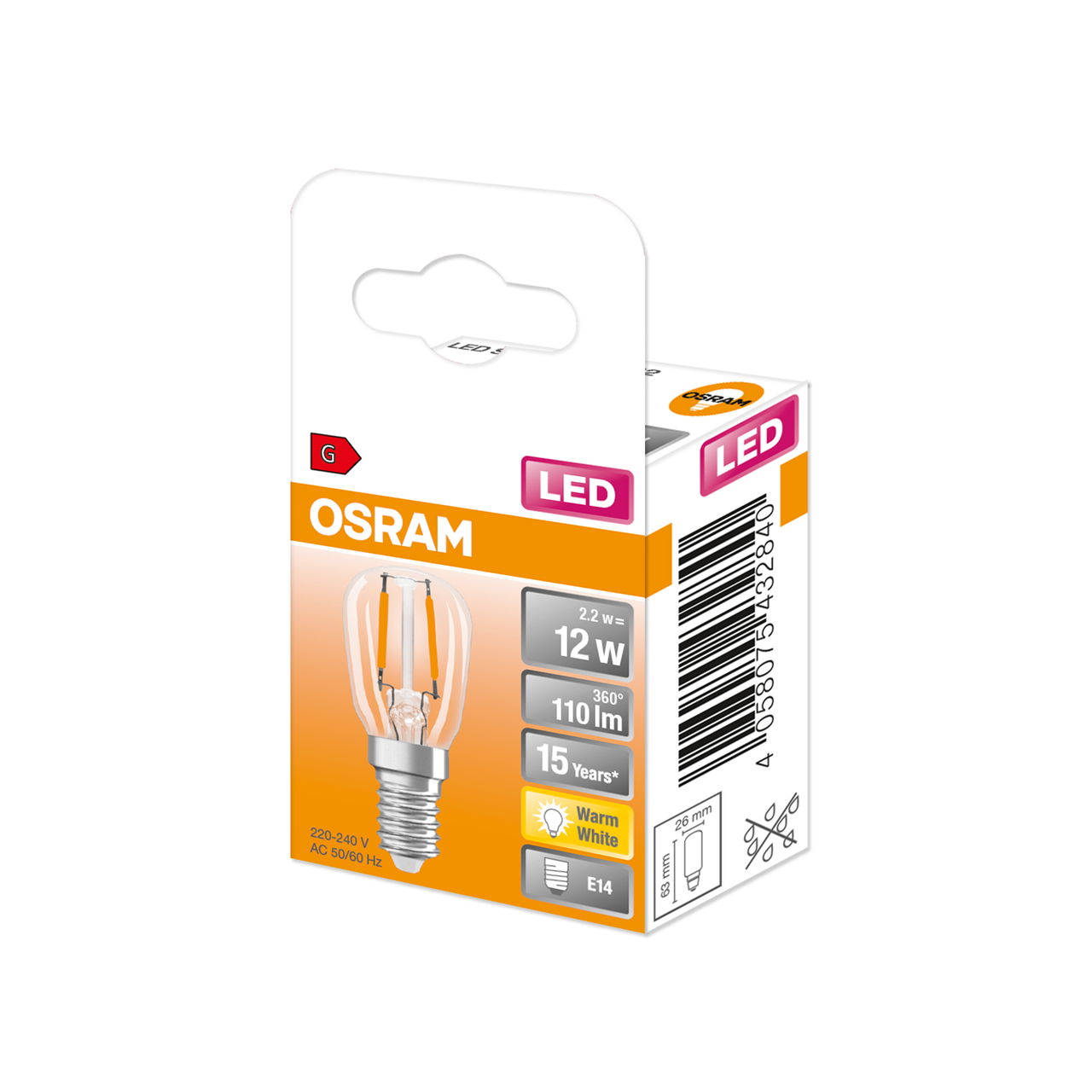 LED SPECIAL T26 2.2W 827 Clear E14 – Image 2 of 8