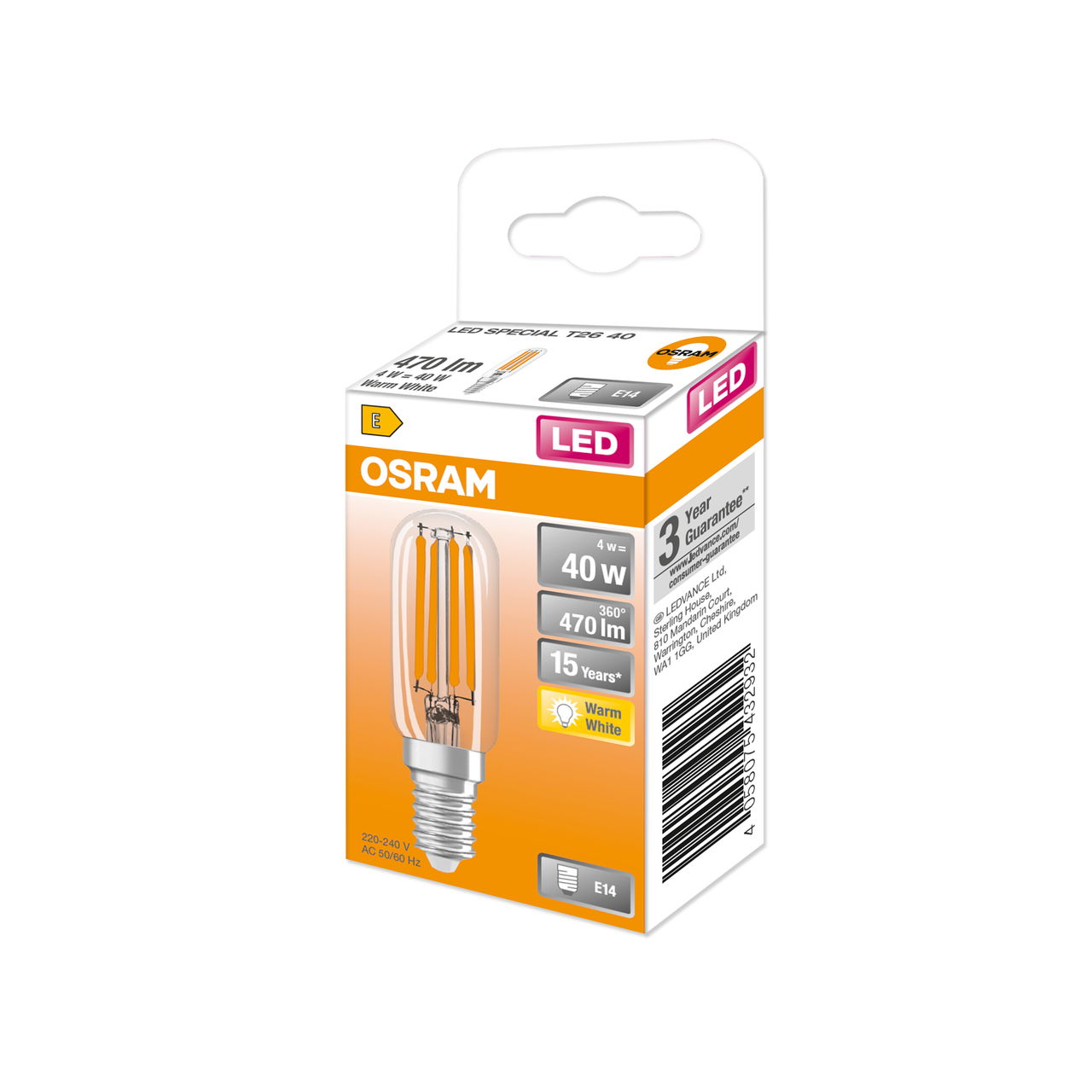 LED SPECIAL T26 4W 827 Clear E14 – Image 2 of 9