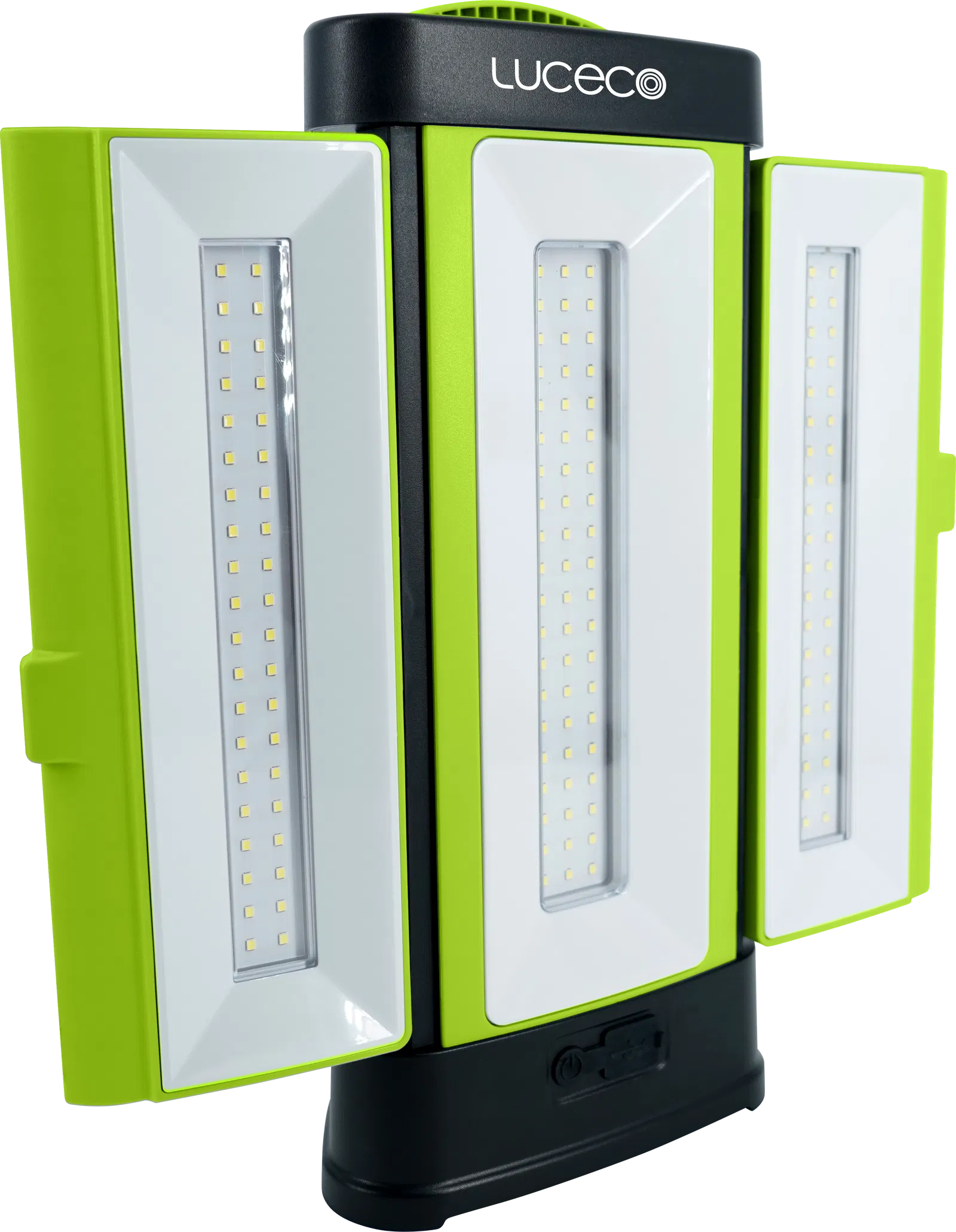 LUCECO 360DEG OPEN AREA TRI-PANEL IP54 WORKLIGHT 5V 50W 4000LM 6500K USBC RECHARGEABLE