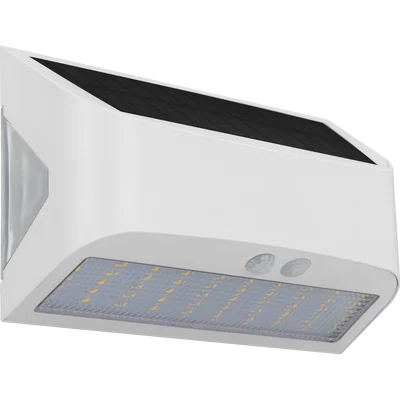 PRYSM SOLAR WALL LIGHT 6W 600LM 4000K IP54 WITH PIR AND USB CHARGING PORT Â€“ WHITE