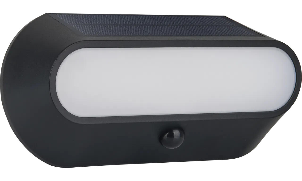 CARINA SOLAR WALL BULKHEAD OVAL 5W 470LM 4000K IP54 OVAL - BLACK