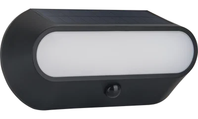 CARINA SOLAR WALL BULKHEAD OVAL 5W 470LM 4000K IP54 OVAL - BLACK