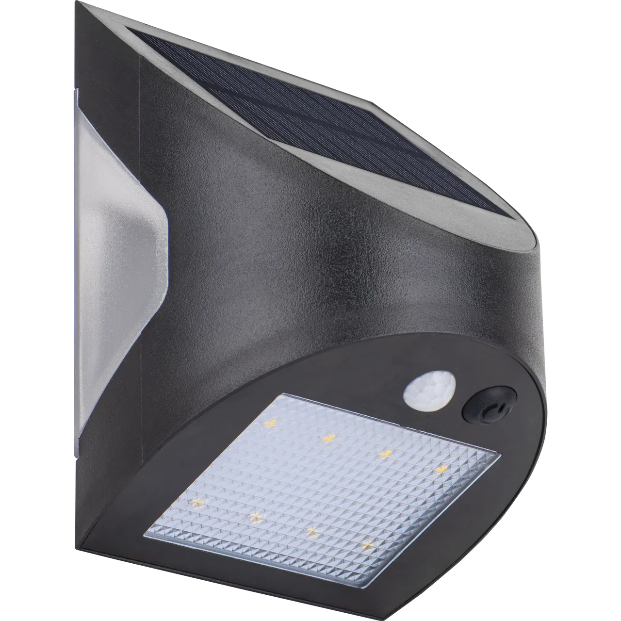 PRYSM SOLAR WALL LIGHT 3W 300LM 4000K IP54 WITH PIR AND USB CHARGING PORT Â€“ BLACK