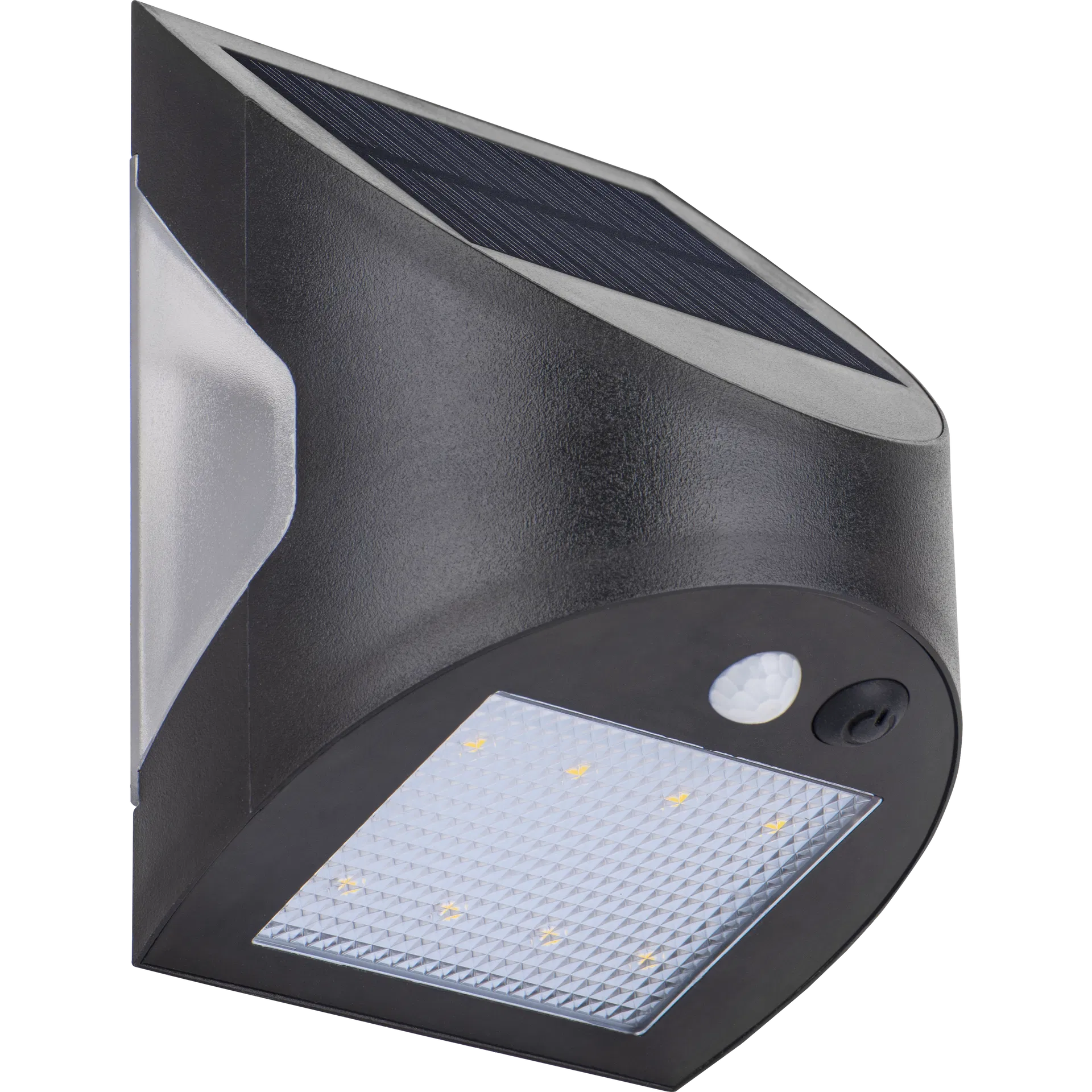PRYSM SOLAR WALL LIGHT 3W 300LM 4000K IP54 WITH PIR AND USB CHARGING PORT Â€“ BLACK