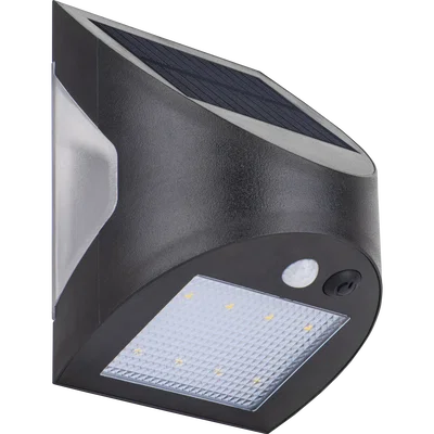 PRYSM SOLAR WALL LIGHT 3W 300LM 4000K IP54 WITH PIR AND USB CHARGING PORT Â€“ BLACK