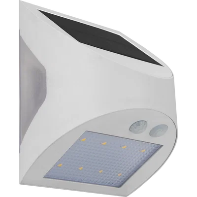 PRYSM SOLAR WALL LIGHT 3W 300LM 4000K IP54 WITH PIR AND USB CHARGING PORT Â€“ WHITE