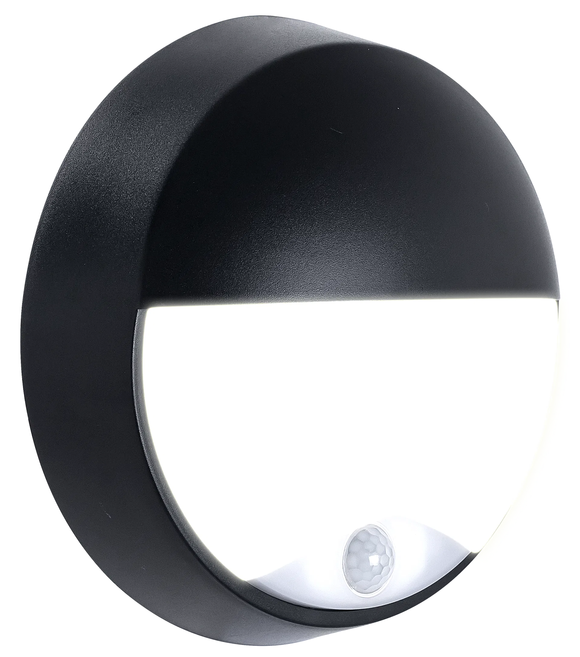 EBEE10P40-01 ECO ROUND BULKHEAD EYELID PIR IP54 400LM 10W 4000K SUPPLIED BLACK AND WHITE TRIM