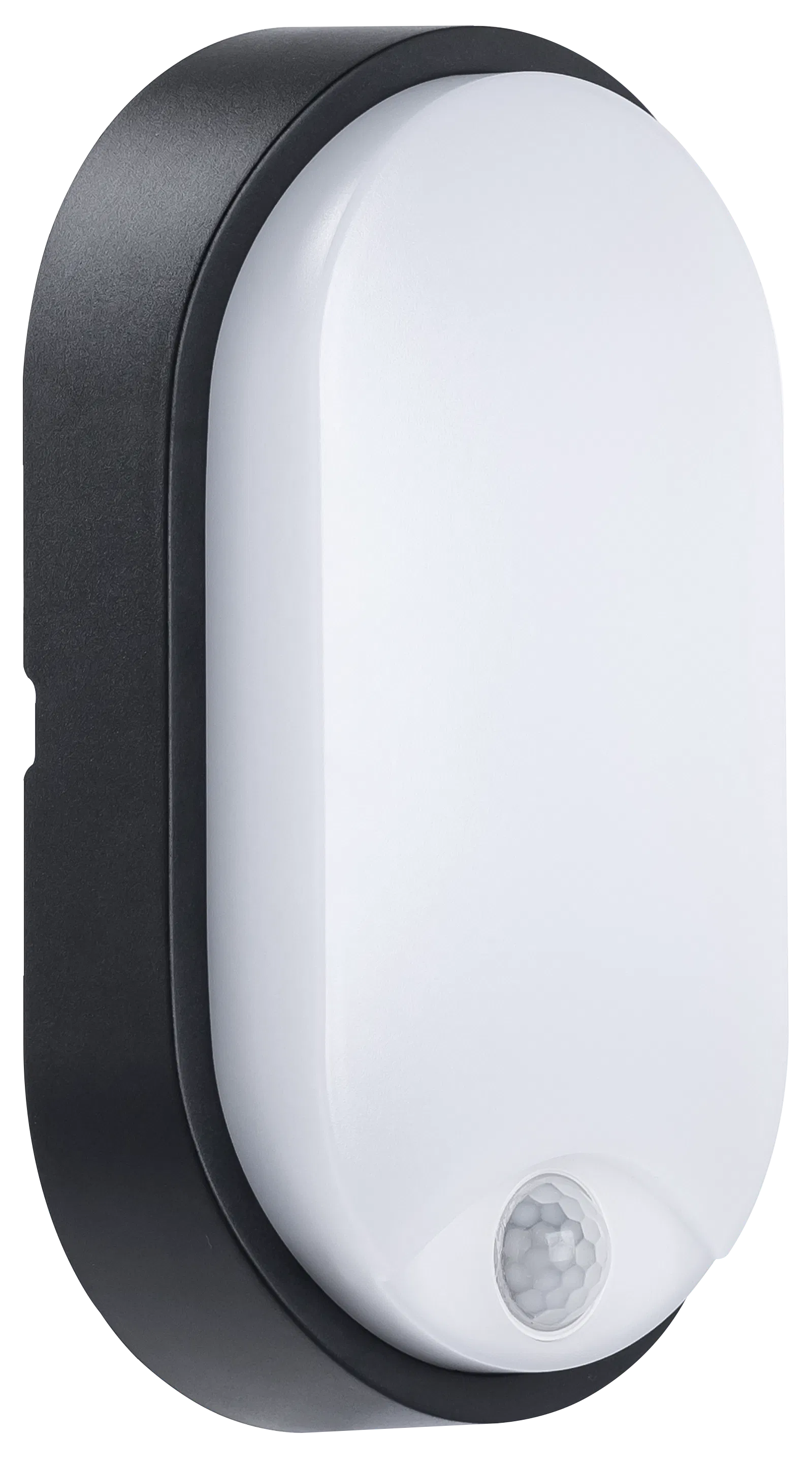 EBEO10P40-01 ECO OVAL BULKHEAD PIR IP54 700LM 10W 4000K SUPPLIED WITH BLACK AND WHITE TRIM