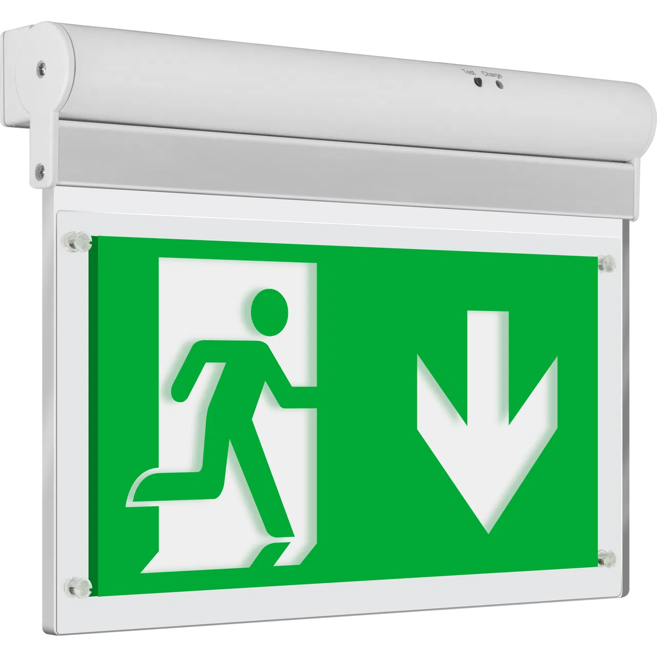 SURFACE MOUNT EMERGENCY LED DOWNLIGHT WITH CORRIDOR DISTRIBUTION
