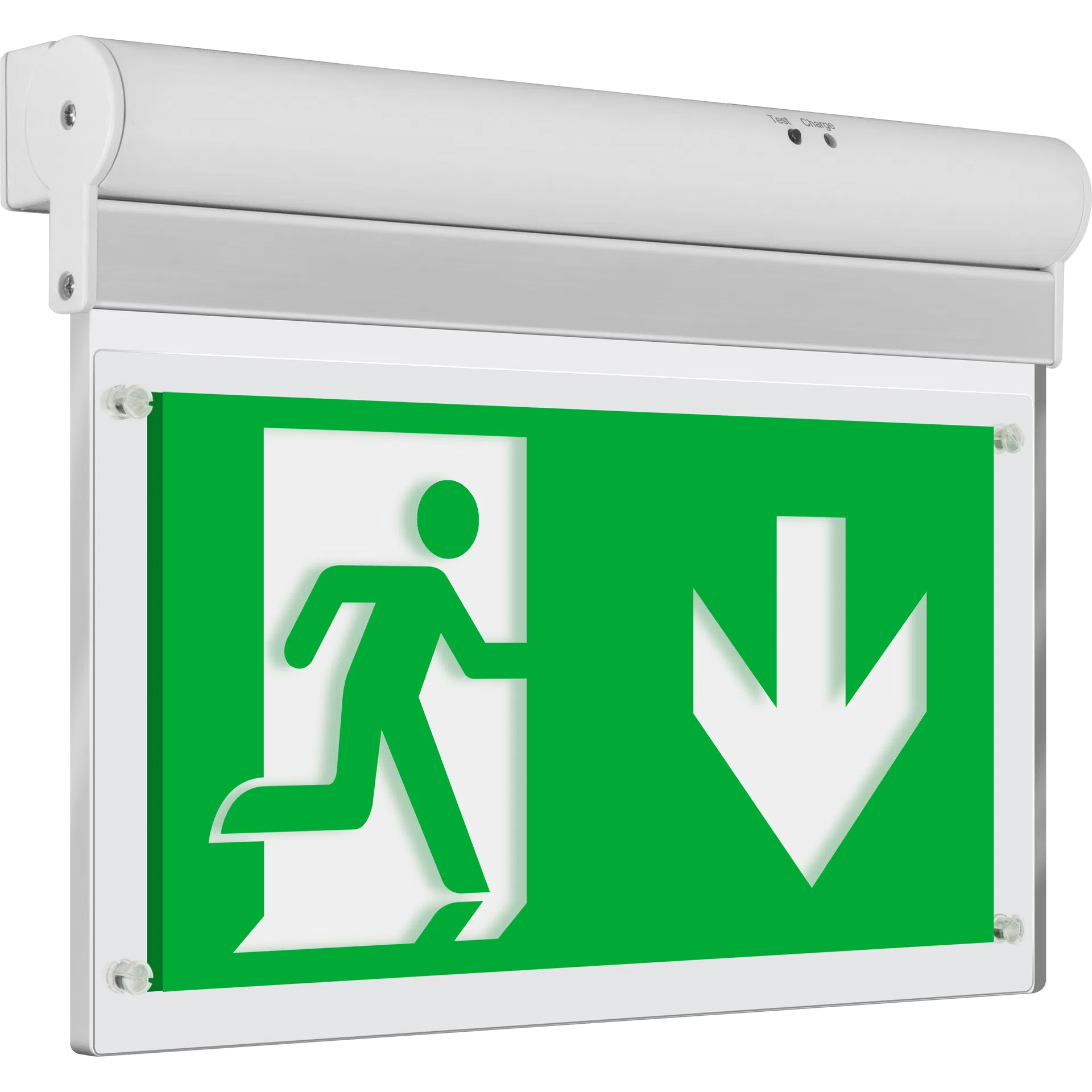 SURFACE MOUNT EMERGENCY LED DOWNLIGHT WITH CORRIDOR DISTRIBUTION