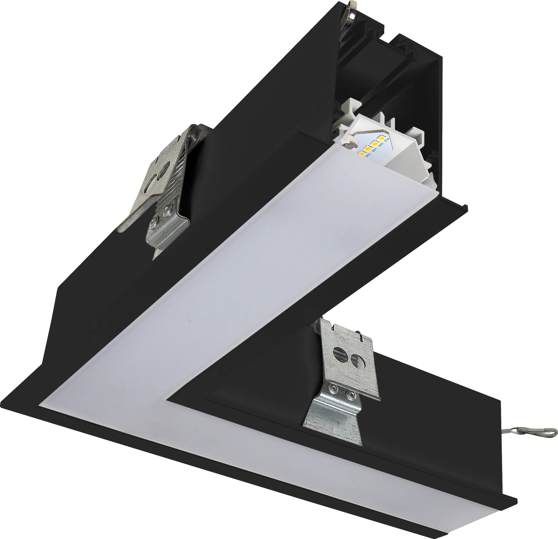 CONTOUR BLACK RAL 9005 RECESSED LINEAR 314.2MM 1200LM 11W STD