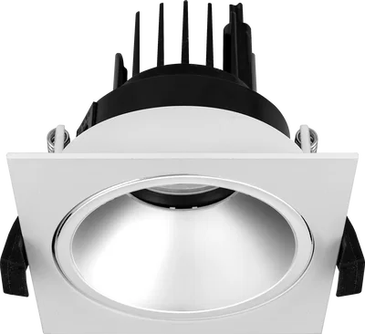 PALLADIUM DOWNLIGHT 100MM 510LM 6W 3000K STD DRIVER ADJUSTABLE SQUARE REGRESSED GLOSS BEZEL