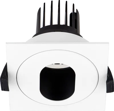 PALLADIUM DOWNLIGHT 100MM 660LM 8W 4000K STD DRIVER ADJUSTABLE SQUARE ANTI-GLARE WHITE BEZEL