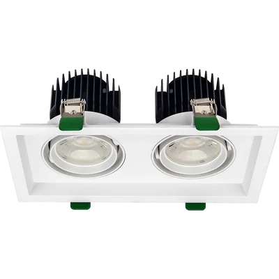 TWIN SQUARE MODULE RECESSED WHITE 270X140MM 3800LM 44W 4000K