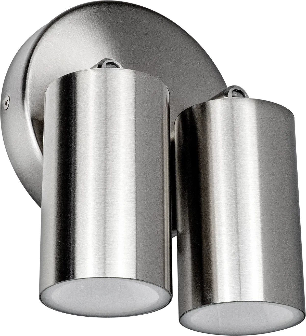 STAINLESS STEEL LED TWIN HEAD ADJUSTABLE WALL LIGHT 500LM 8W 3000K