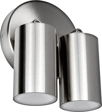 STAINLESS STEEL LED TWIN HEAD ADJUSTABLE WALL LIGHT 500LM 8W 3000K