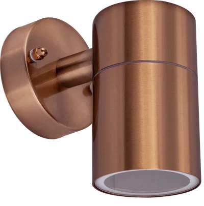 COPPER STAINLESS STEEL EXTERIOR DECORATIVE GU10 FIXED DOWN WALL LIGHT - IP44