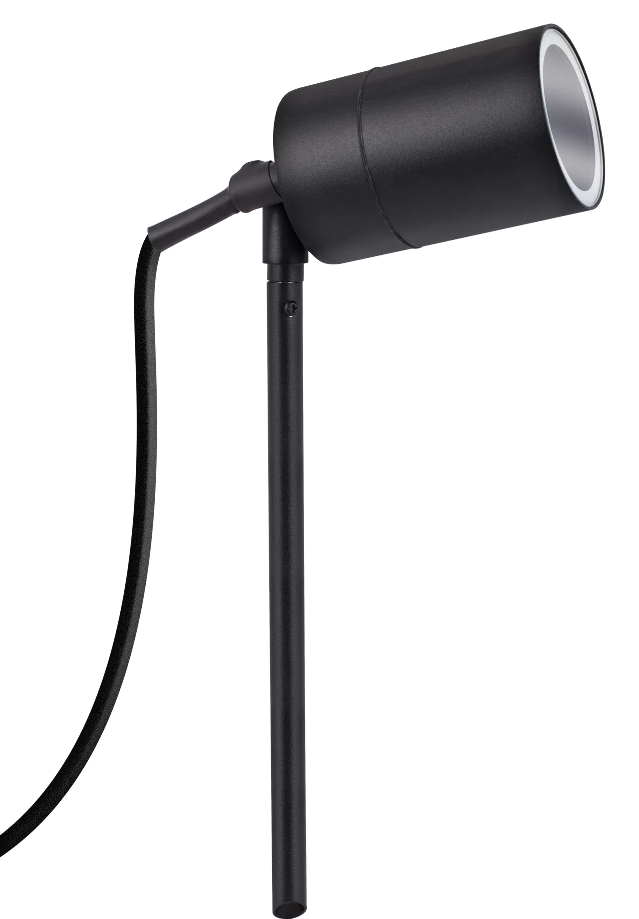 BLACK STAINLESS STEEL EXTERIOR DECORATIVE GU10 GARDEN SPIKE LIGHT - IP44