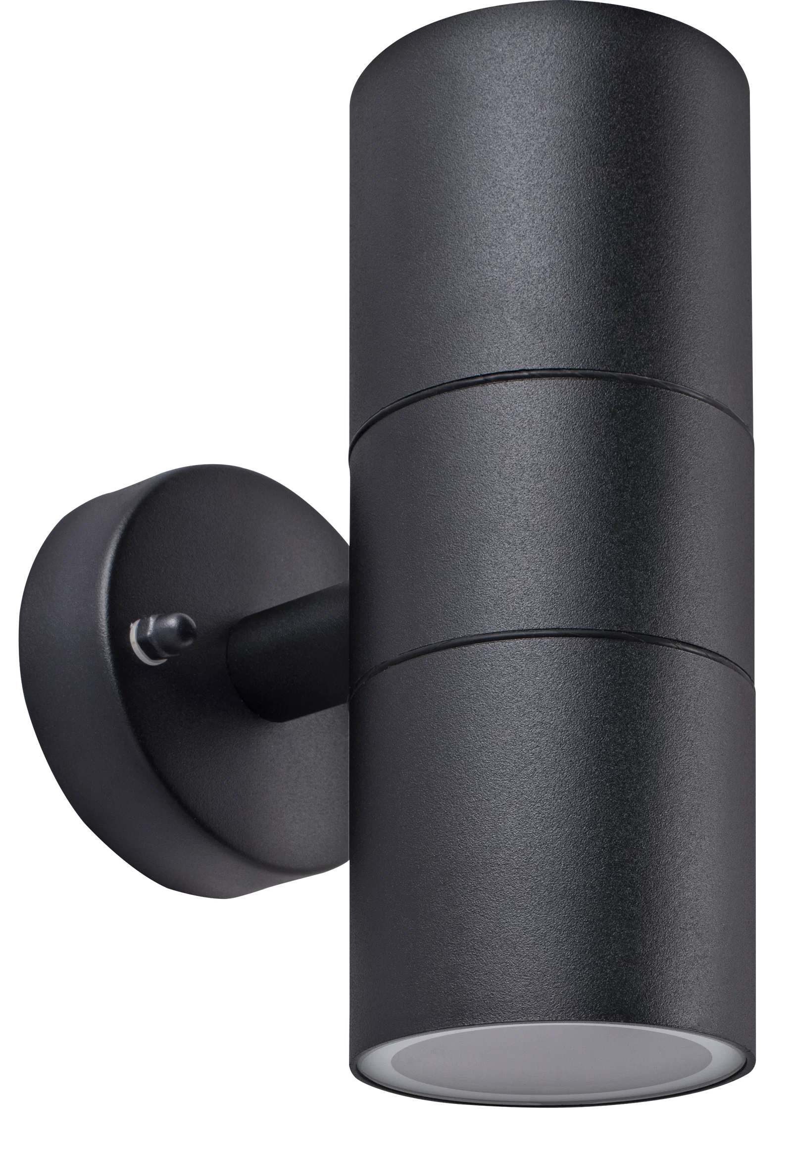 BLACK STAINLESS STEEL EXTERIOR DECORATIVE GU10 UP/DOWN WALL LIGHT - IP44