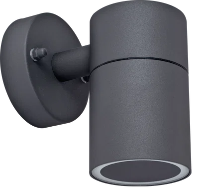 SLATE GREY STAINLESS STEEL EXTERIOR DECORATIVE GU10 FIXED DOWN WALL LIGHT - IP44