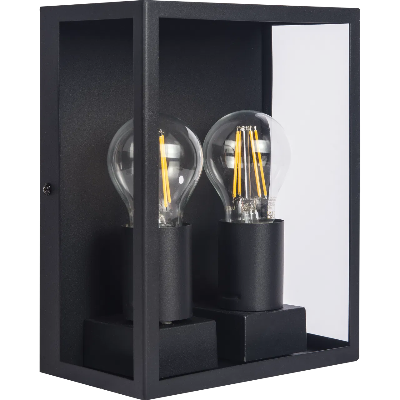 Exterior Decorative Wall Glass Lanten Twin - IP44 - E27 Lamp included - Black