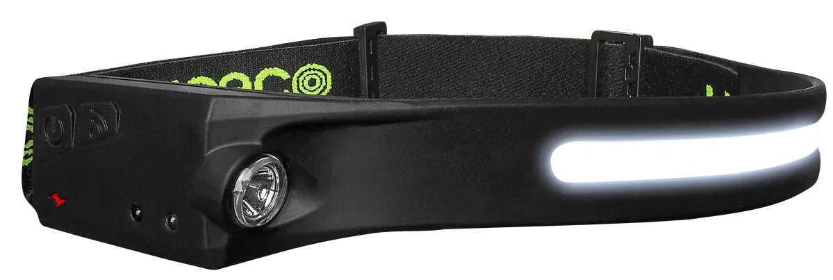FLEXIBLE HEADTORCH WITH MOTION SENSOR 350LM+150LM USB RECHARGEABLE
