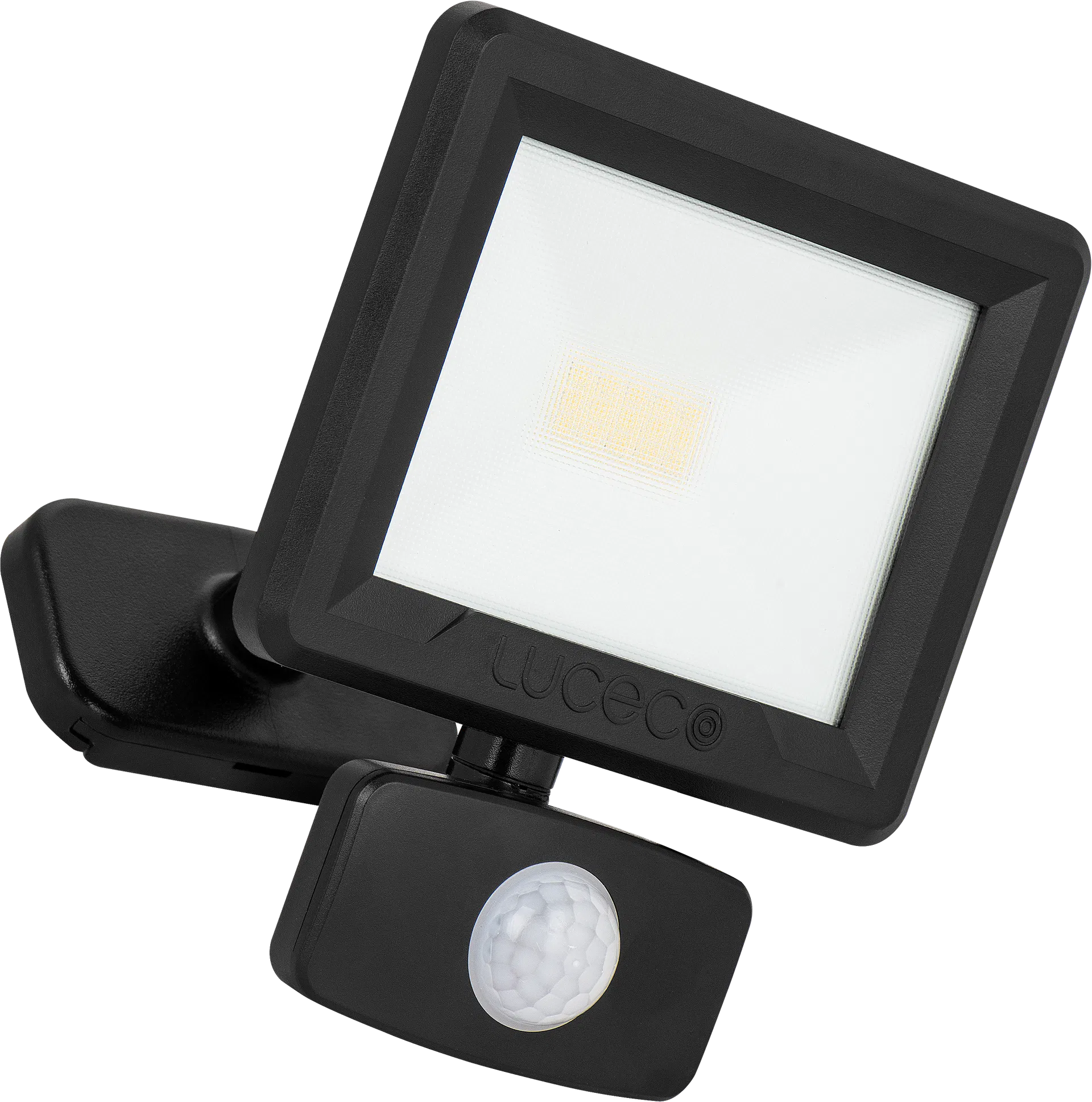 ECO FLOOD IP65 PIR BLK 800LM 10W 4000K - 1M CABLE