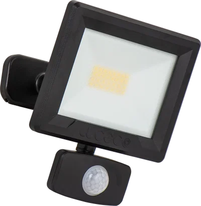 ECO FLOOD PIR IP54 WHITE 1600LM 20W 4000K - 750MM CABLE