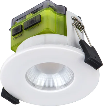 FTYPE MK2 4W/6W 750LM POWER CHANGE & 4COLOUR CCT 2700K 3000K 4000K 6000K DIMMABLE IP65 WHITE - FLAT