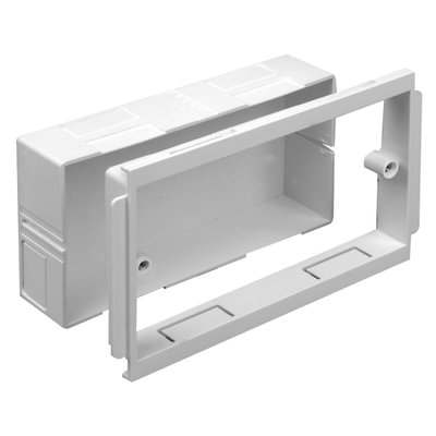 Marshall-Tufflex Adjustable Accessory Box 2 Gang 32mm - 47mm Deep White (Pack of 5)