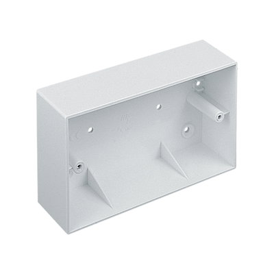 Marshall-Tufflex 2 Gang Surface Mount Accessory Box 44mm Deep Square Corners White (Pack of 5)