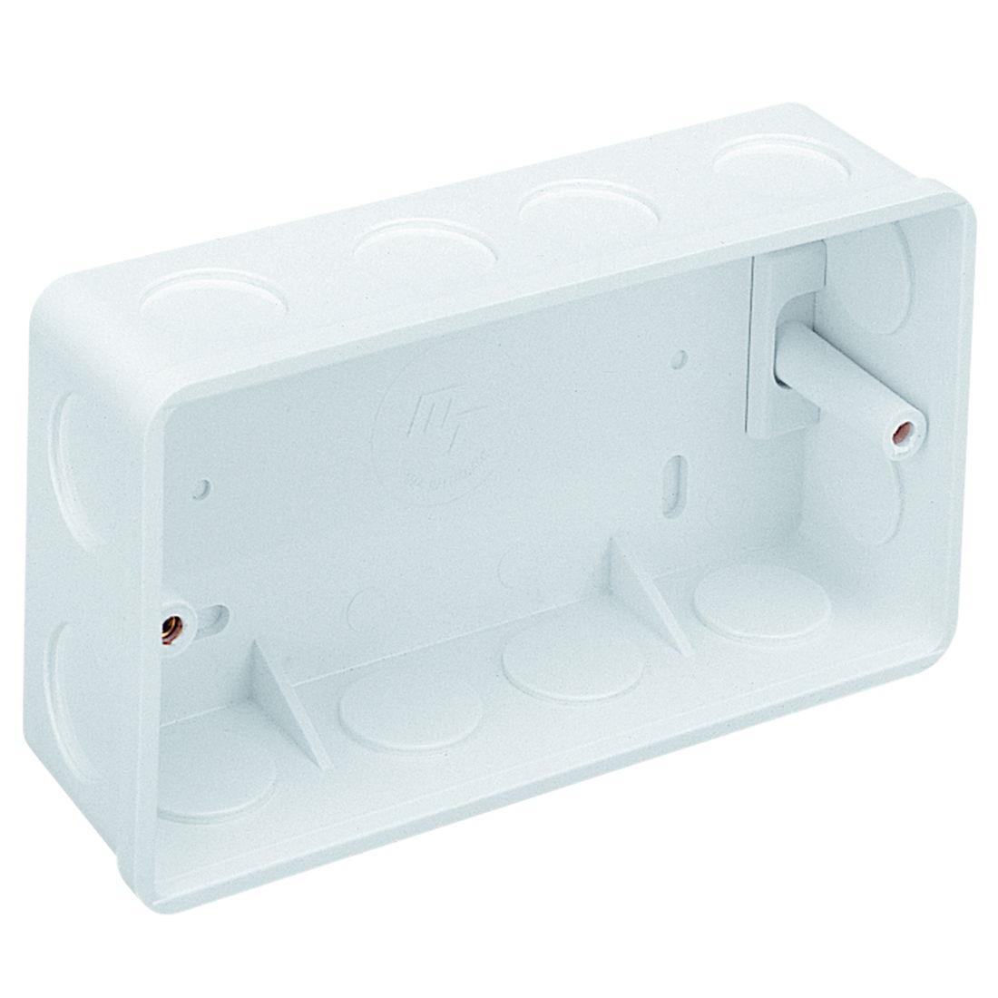 Marshall-Tufflex 2 Gang Conduit Flush Mounted Accessory Box 35mm Deep White (Pack of 6)