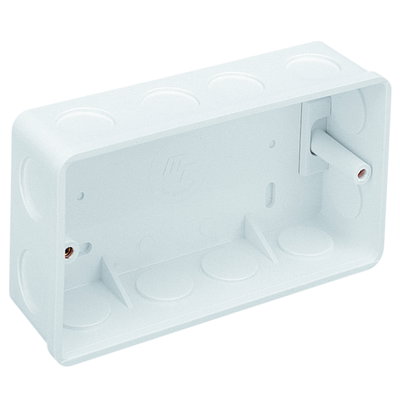 Marshall-Tufflex 2 Gang Conduit Flush Mounted Accessory Box 35mm Deep White (Pack of 6)