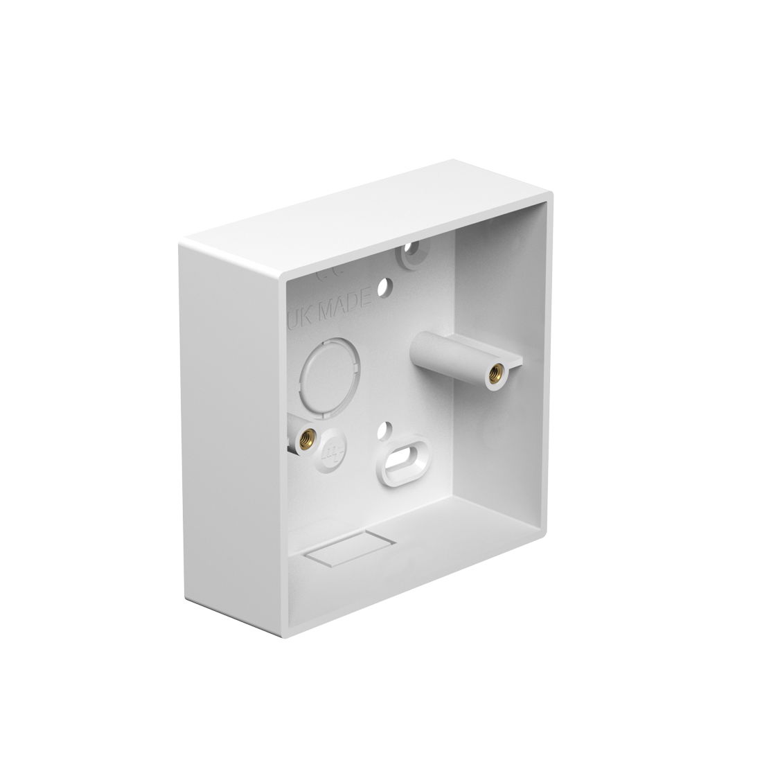 Marshall-Tufflex 1 Gang Surface Mount Accessory Box 32mm Deep Universal Knockouts Square Corners White (Pack of 20)