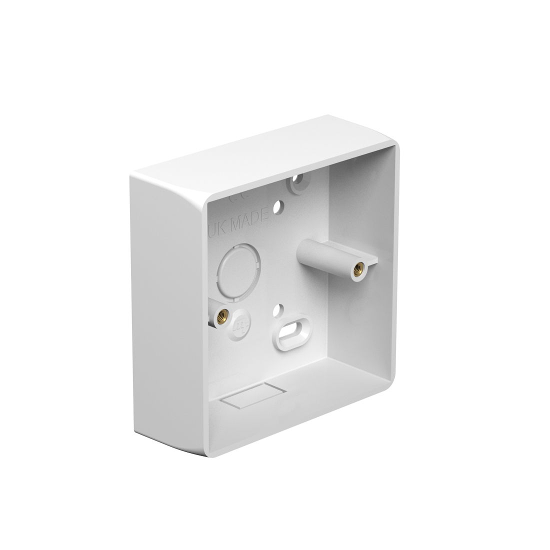 Marshall-Tufflex 1 Gang Surface Mount Accessory Box 32mm Deep Universal Knockouts Radius Corners White (Pack of 20)