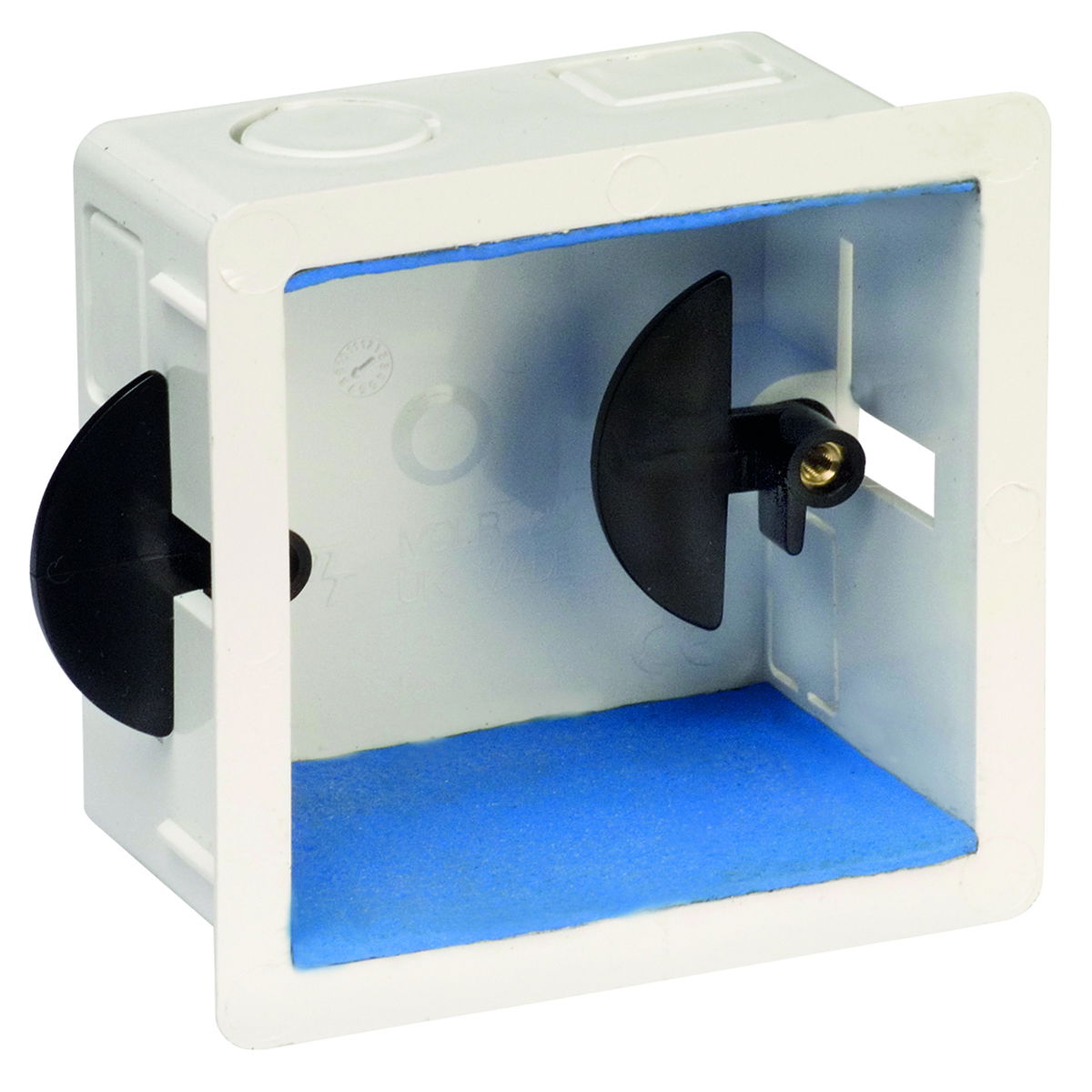 Marshall-Tufflex 1 Gang Fire Barrier Dry Lining Box 46mm Deep 9mm - 26mm Wall Thickness Adjustment White (Pack of 10)