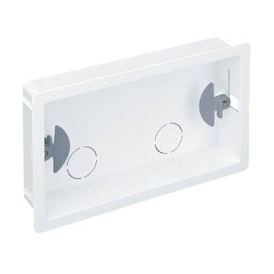 Marshall-Tufflex 2 Gang Dry Lining Box 25mm Deep 1mm - 9mm Wall Thickness Adjustment White (Pack of 10)