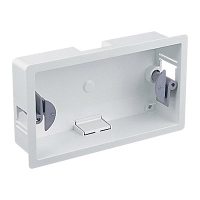Marshall-Tufflex 2 Gang Dry Lining Box 34mm Deep 6mm - 14mm Wall Thickness Adjustment White (Pack of 10)
