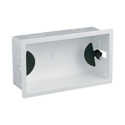 Marshall-Tufflex 2 Gang Dry Lining Box 46mm Deep 9mm - 26mm Wall Thickness Adjustment White (Pack of 5)