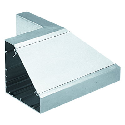 Marshall-Tufflex 105mm x 105mm Aluminium Bench Trunking External Bend Silver Grey