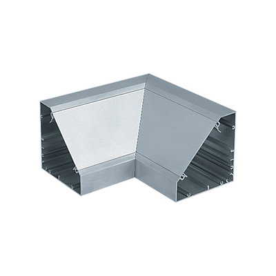 Marshall-Tufflex 105mm x 105mm Aluminium Bench Trunking Internal Bend Silver Grey