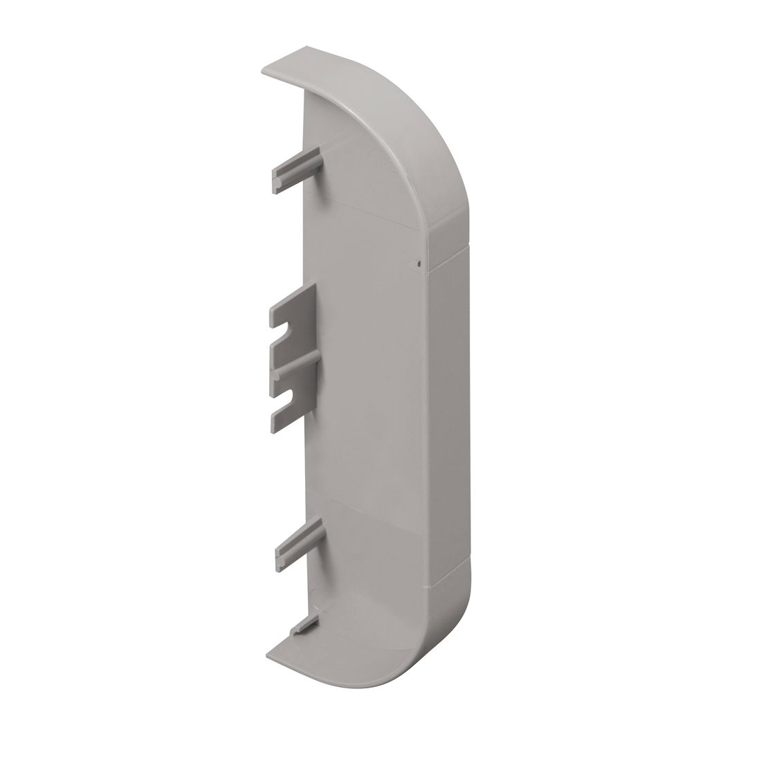 Marshall-Tufflex Sterling Curve 167mm x 50mm Aluminium 3 Compartment Dado (Profile 1) End Cap Silver White