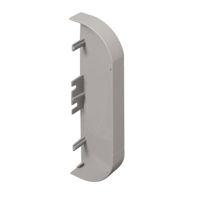 Marshall-Tufflex Sterling Curve 167mm x 50mm Aluminium 3 Compartment Dado (Profile 1) End Cap Silver White
